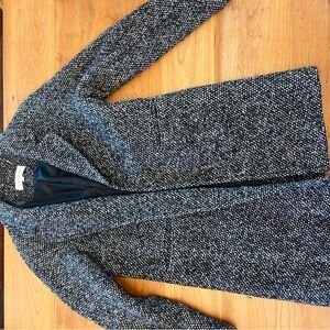 Calvin Klein Black and White Tweed Coat